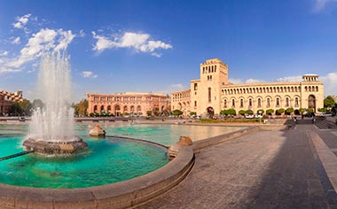 The fountain in the central square of Yerevan, Armenia
